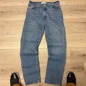 90’s  ultra high rise Abercrombie & Fitch blue straight leg jeans Size 29/8